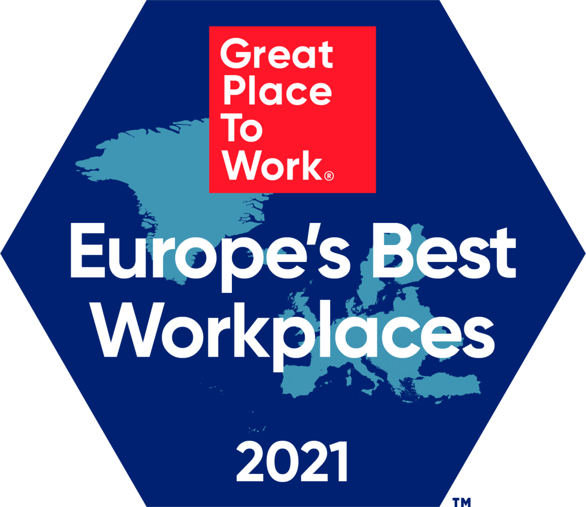 Great Place To Work - Europe's Best Workplaces 2021.