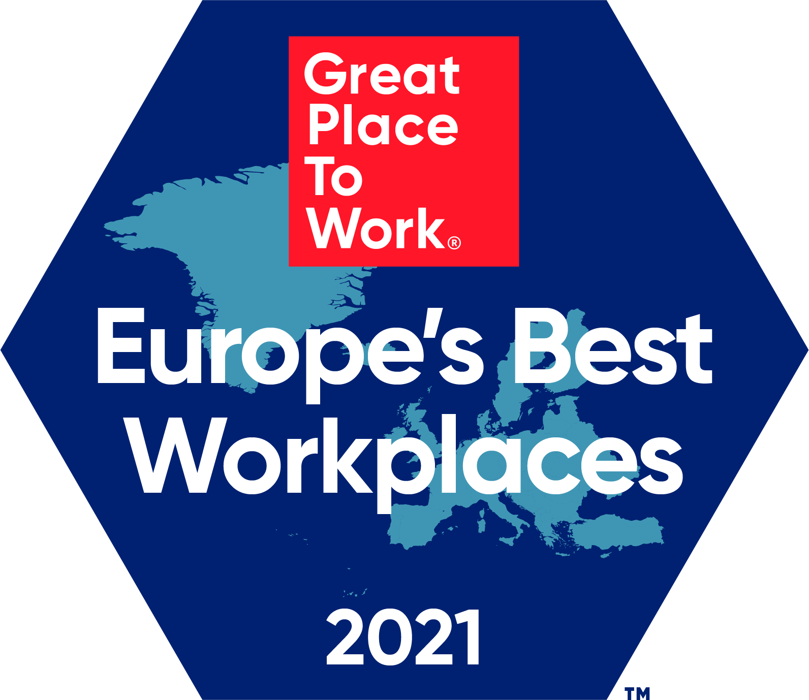 Great Place To Work - Europe's Best Workplaces 2021.