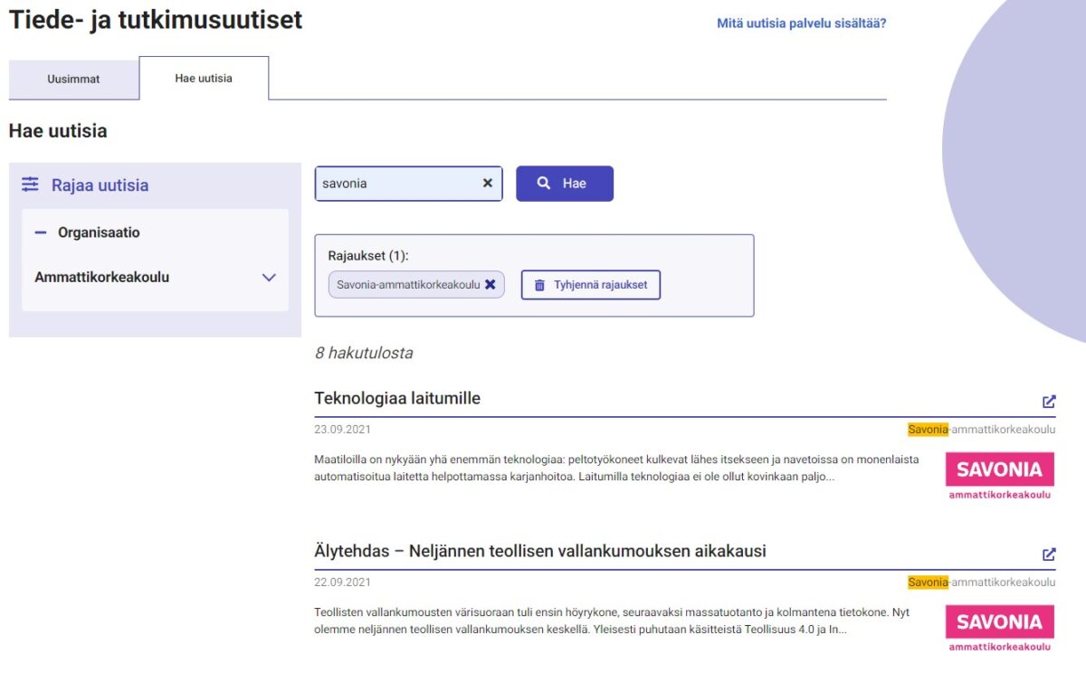 Tiede- ja tutkimusuutiset pitävät ajan tasalla suomalaisessa tieteessä tapahtuvista asioista.