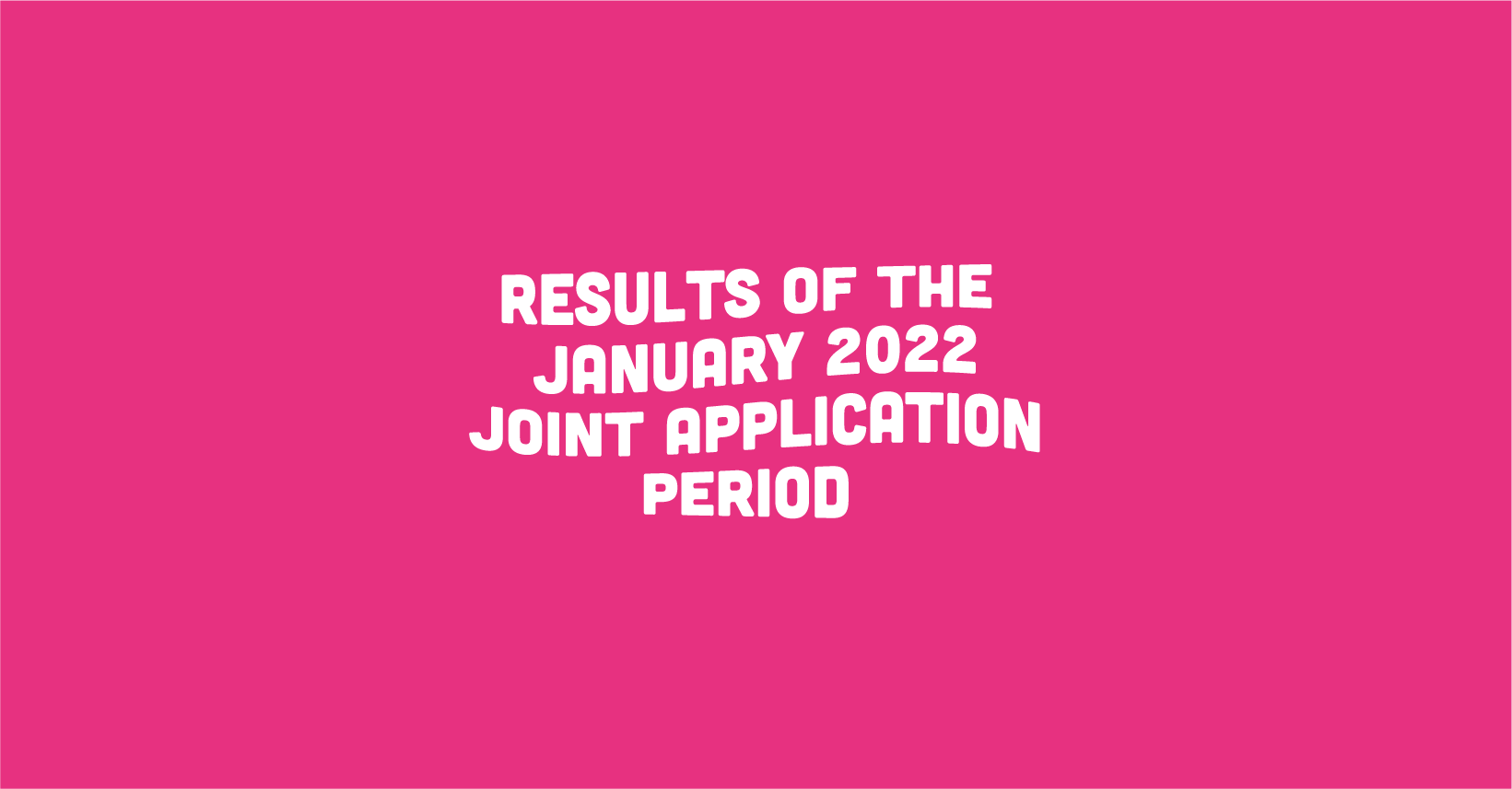 Pink background with white letters that say