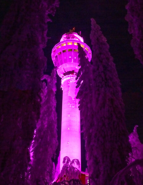 Pinkki Puijon torni, kuvaaja Wille Markkanen