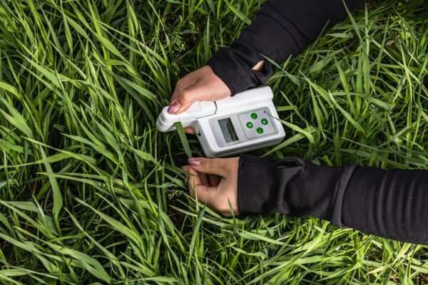 Agrologiopiskelijoita pellolla.