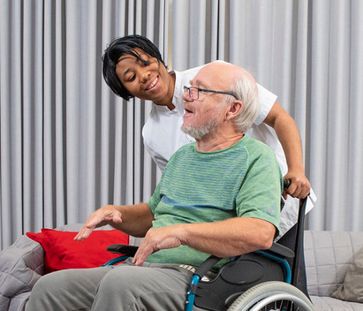 a nursing student with a patient