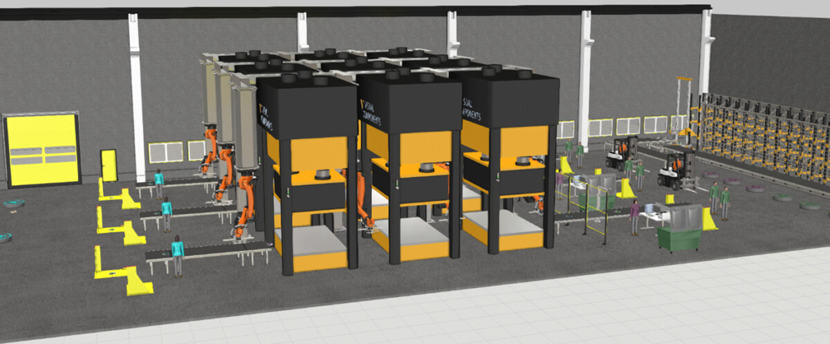 Figure 2: Visual Components Pressing Machine Design (Photo by Shahil Sharma).