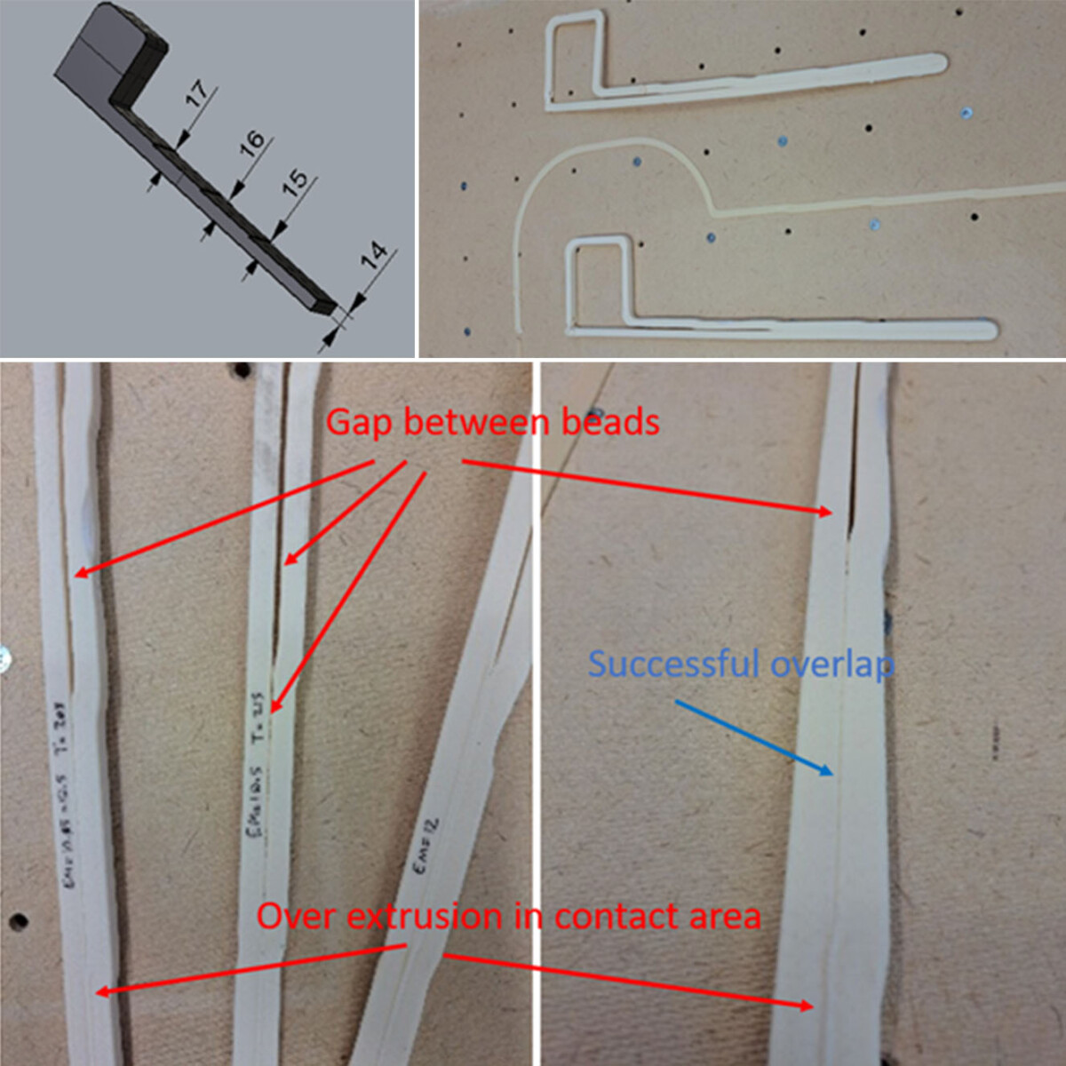 Figure 6 shows a design of experiment and the result for finding the optimum double layer overlap.