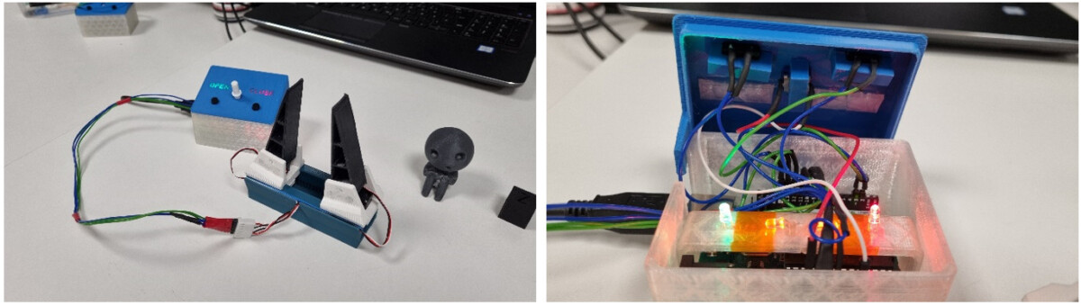 Figure 2: Left- A complete product, Right-Showing inside the box (Arduino and Wire Connection).