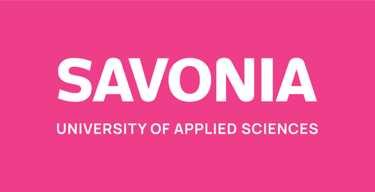 Savonia UAS logo, magenta background