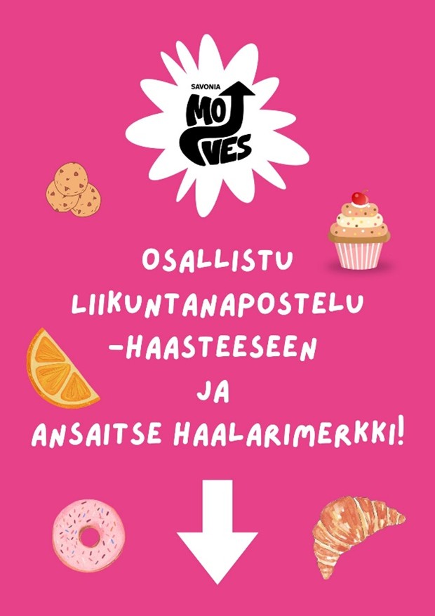 Posterissa mainos liikuntanapostelusta. 