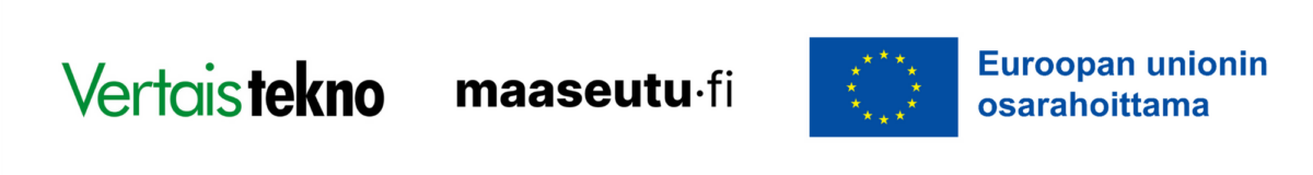 Vertaisteknon, maaseutu.fi:n ja Euroopan unionin logot, joissa on EU:n lippu ja suomenkielinen teksti Euroopan unionin osarahoittama (Euroopan unionin osarahoittama).
