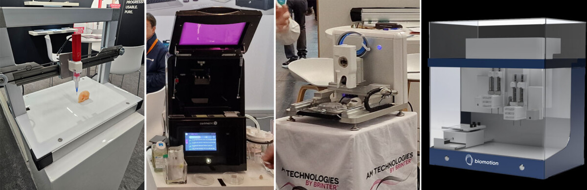 Kuvassa on neljä erilaista biotulostinta eri valmistajilta.
