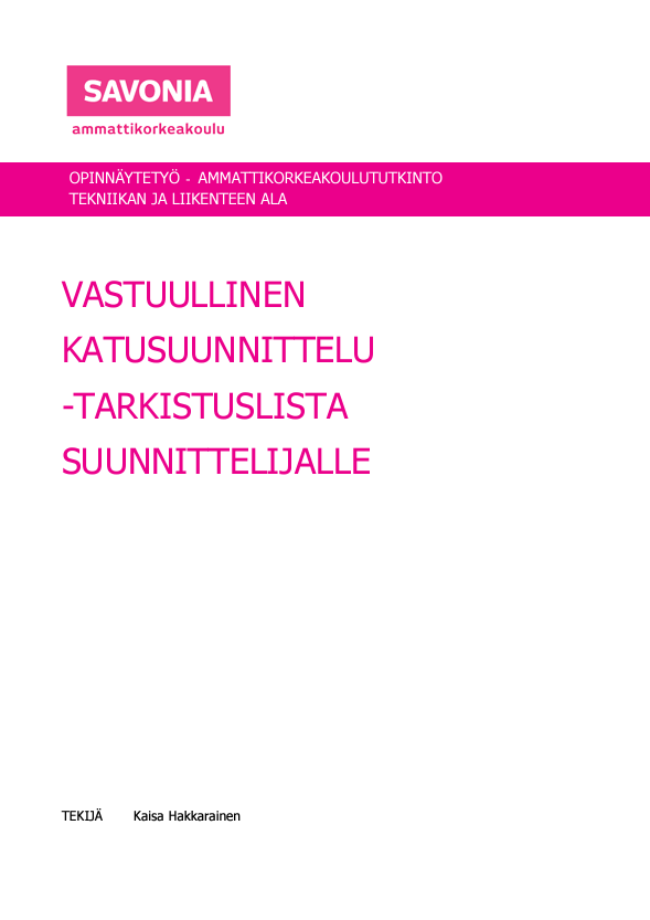 Kaisa Hakkaraisen opinnäytetyö